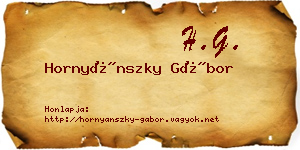 Hornyánszky Gábor névjegykártya