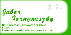 gabor hornyanszky business card
