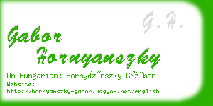 gabor hornyanszky business card